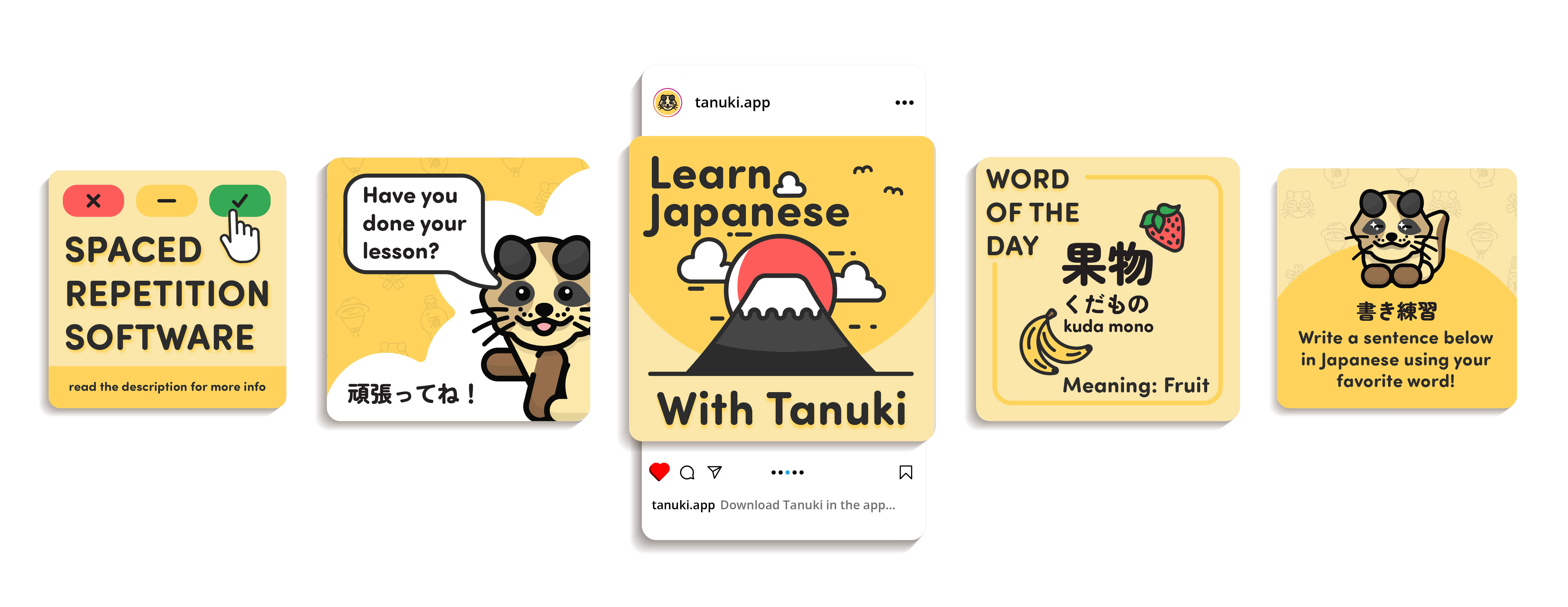 Tanuki social media designs